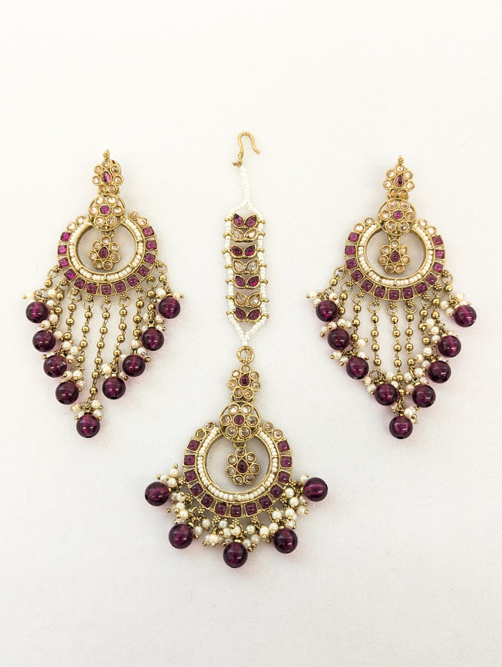 Trisha Polki Earrings and Tikka