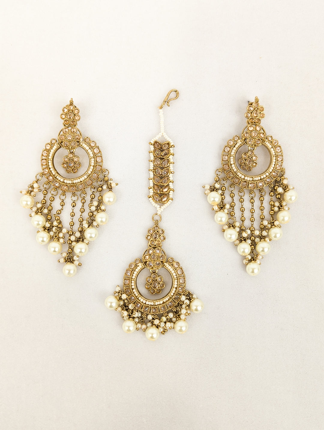 Trisha Polki Earrings and Tikka