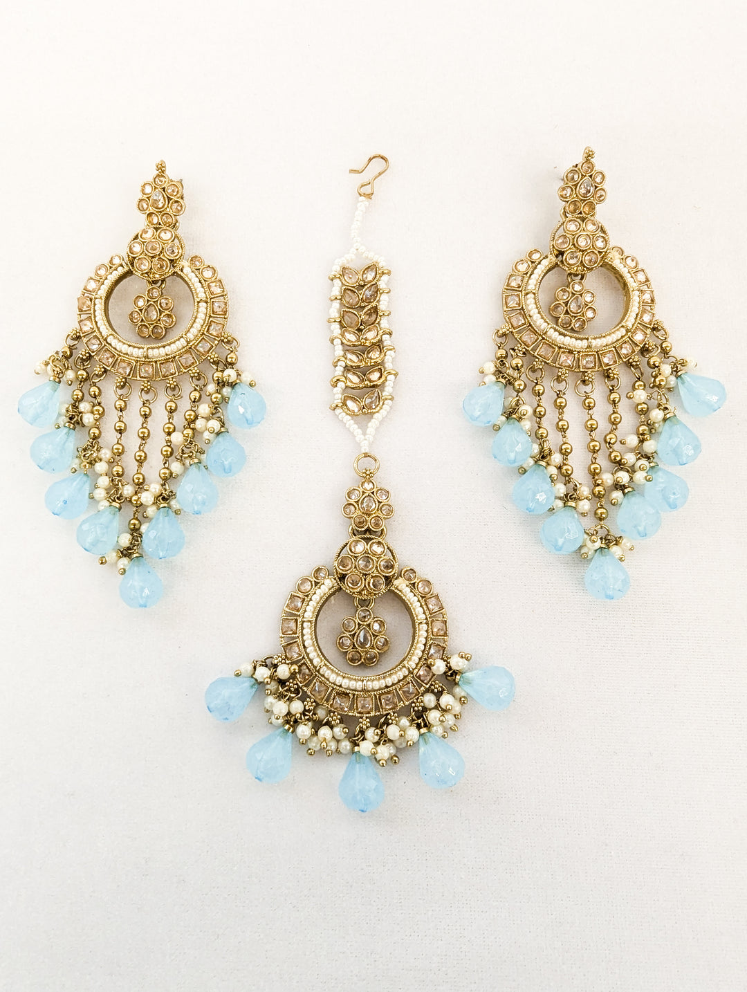 Trisha Polki Earrings and Tikka