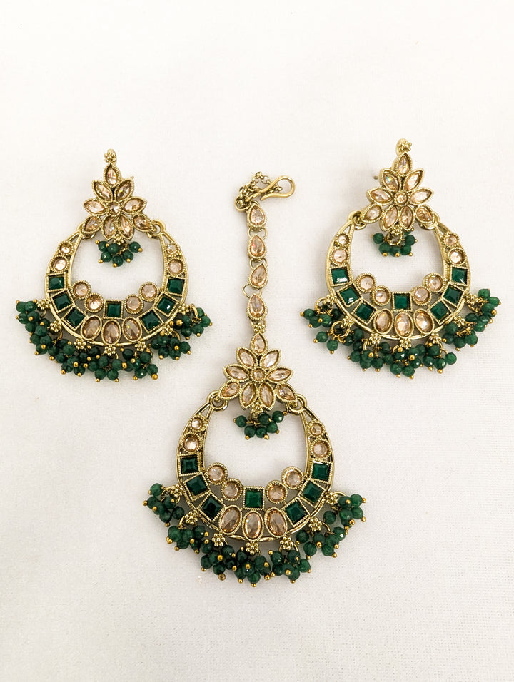 Vidya Polki Earrings and Tikka