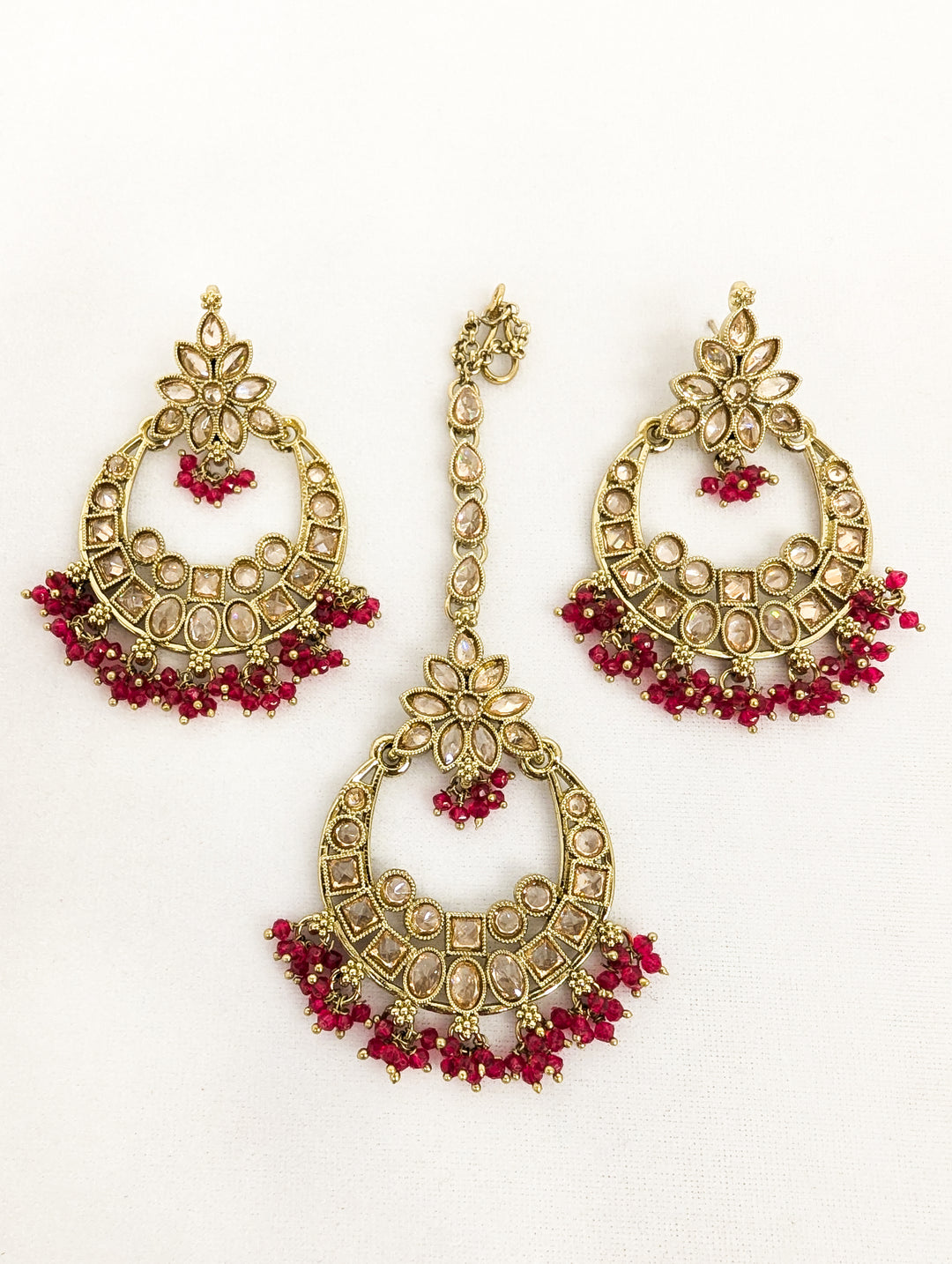 Vidya Polki Earrings and Tikka