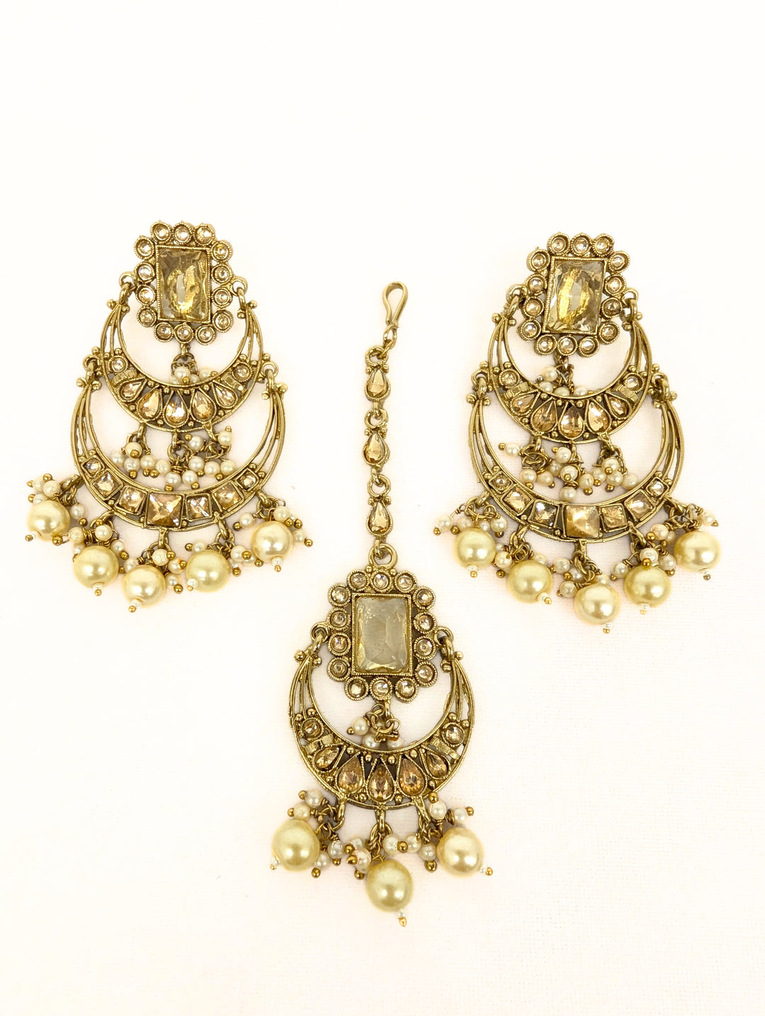 Kaira Polki Earrings and Tikka