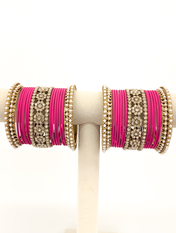 Naira Stones Bangles  - 2 HAND SET