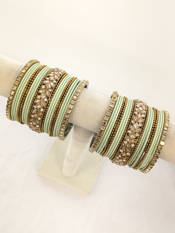 Priya Stones Bangles  - 2 HAND SET