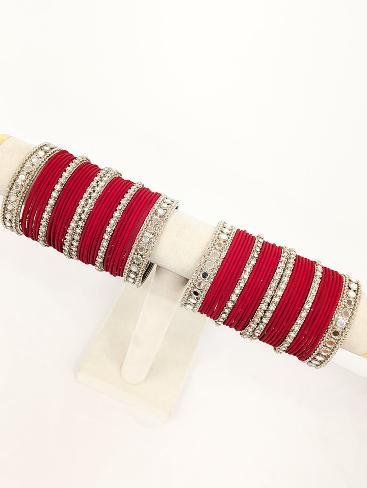 Nidhi Stones and Mirror Bangles  - 2 HAND SET