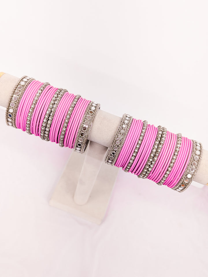 Arisha Stones and Mirror Bangles  - 2 HAND SET