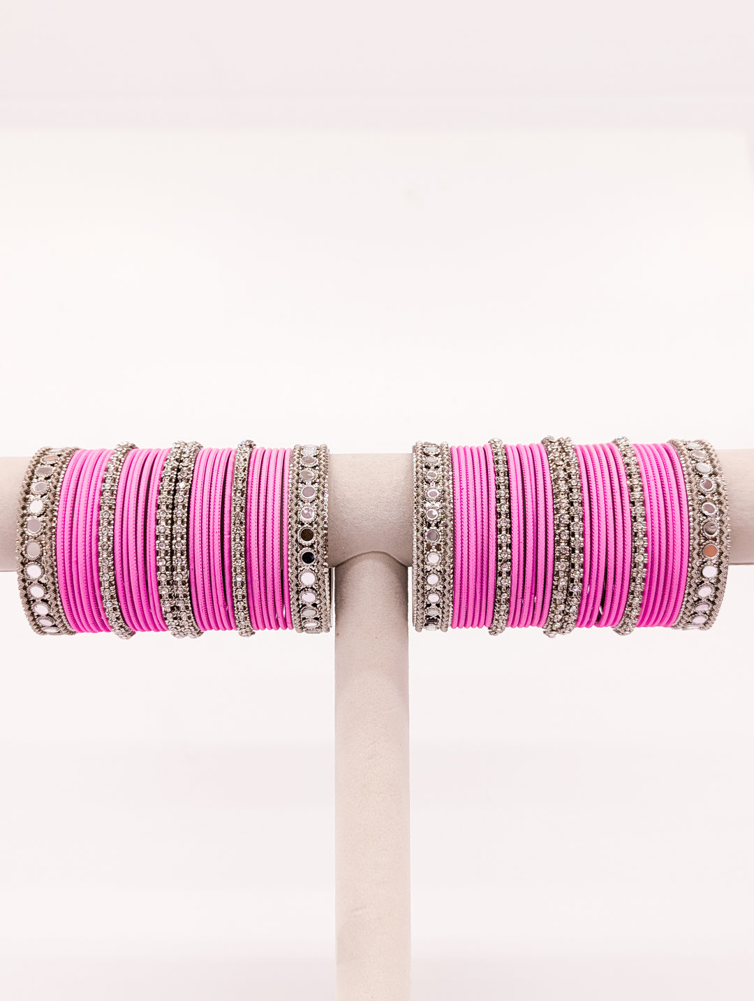 Arisha Stones and Mirror Bangles  - 2 HAND SET