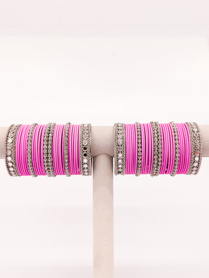 Arisha Stones and Mirror Bangles  - 2 HAND SET