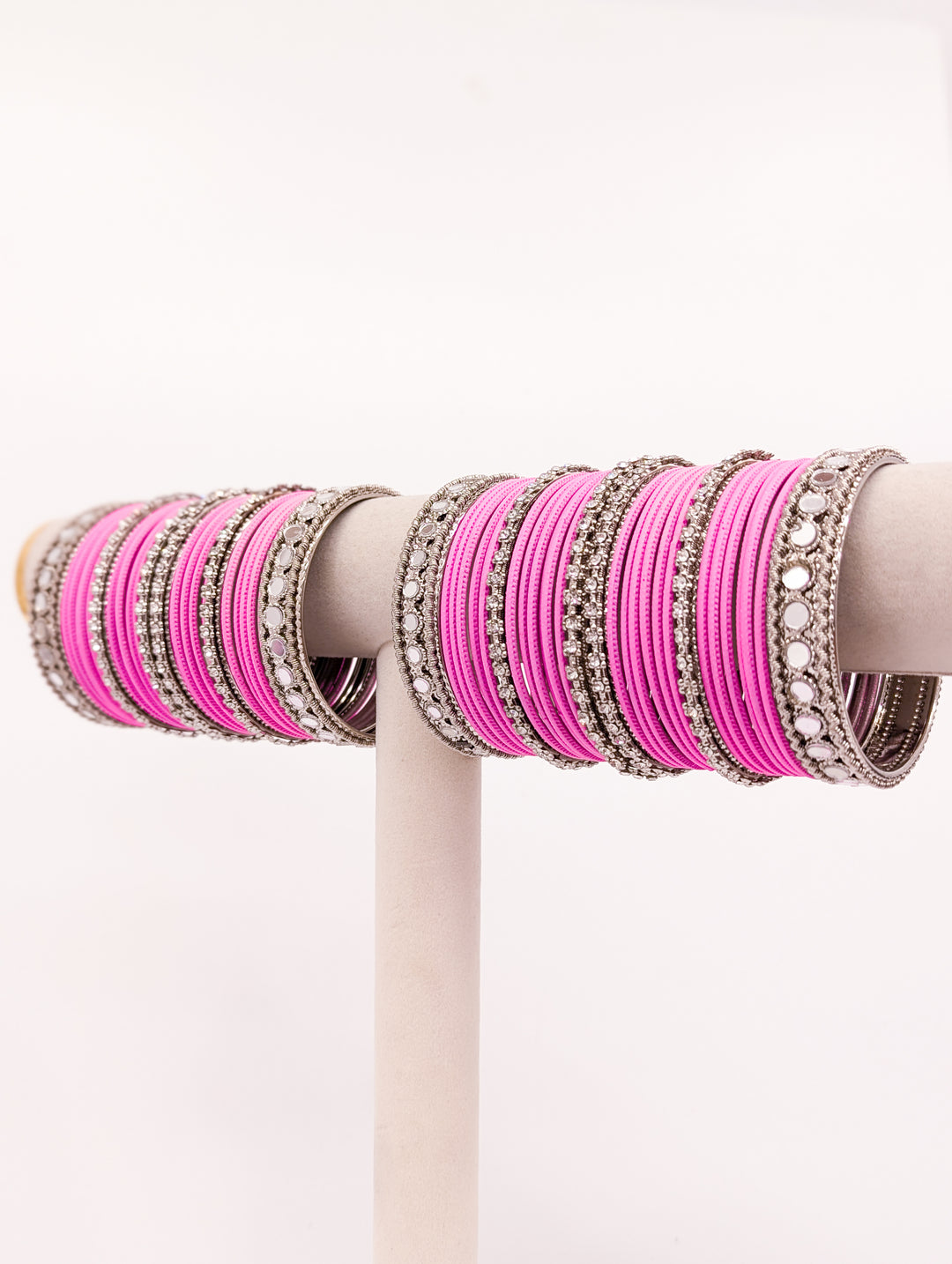 Arisha Stones and Mirror Bangles  - 2 HAND SET