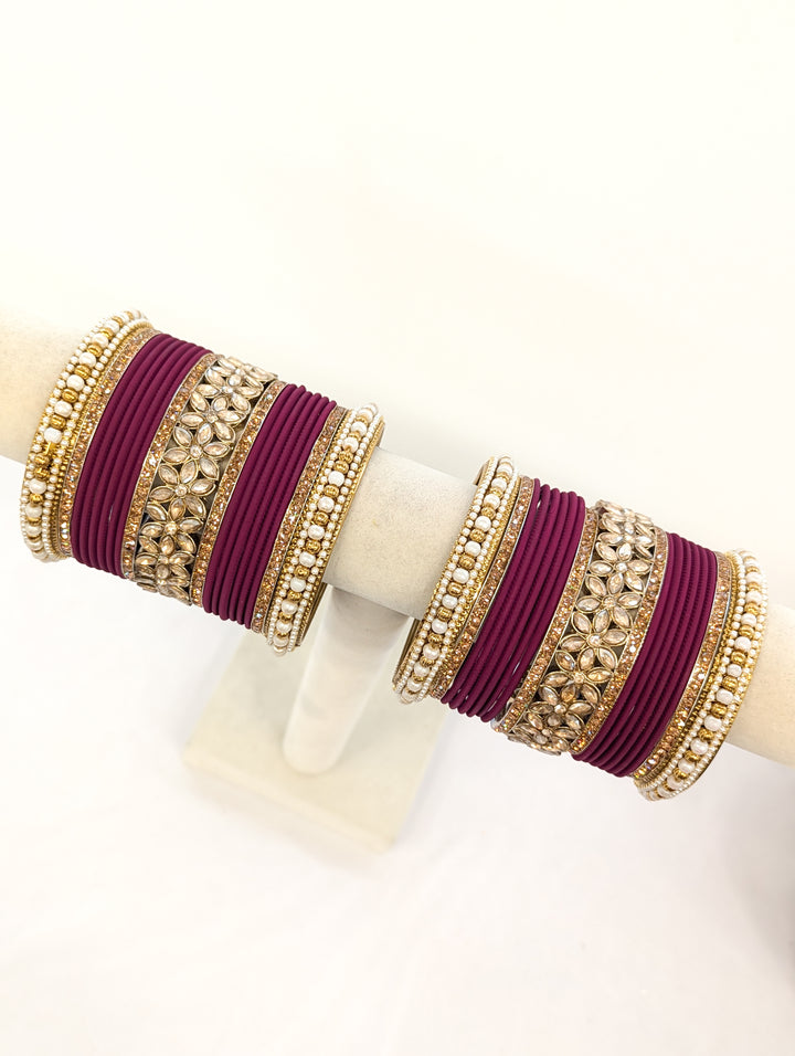 Naina Stones Bangles  - 2 HAND SET