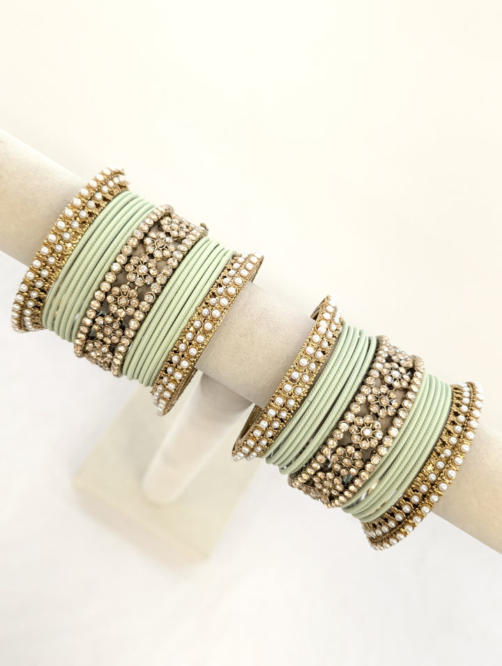 Nishita Stones Bangles  - 2 HAND SET