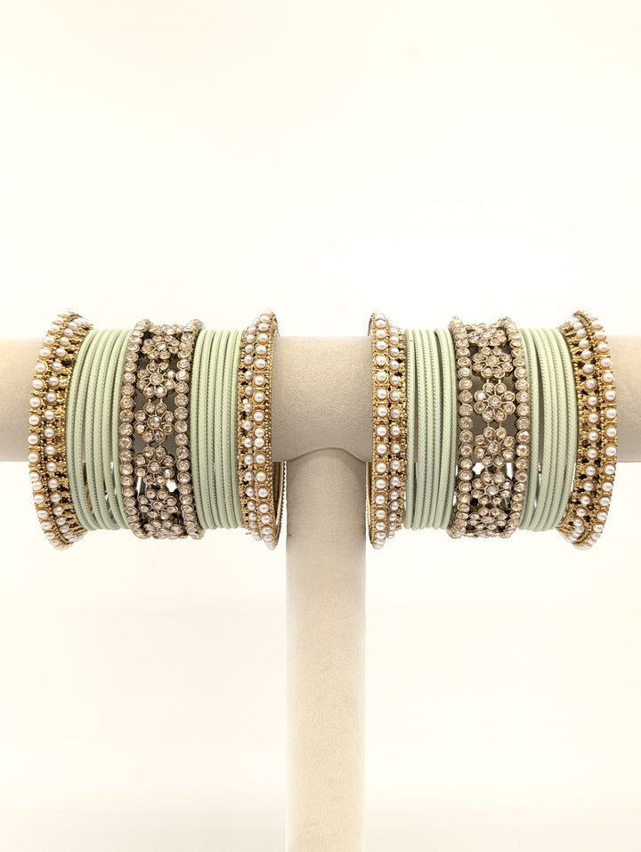 Nishita Stones Bangles  - 2 HAND SET