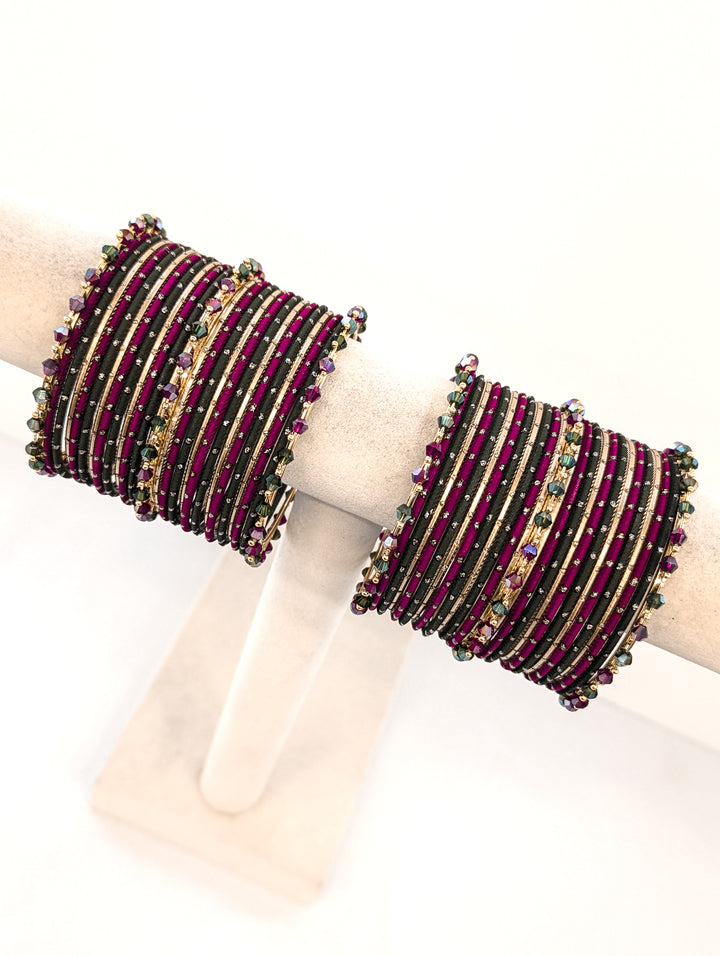 Lavanya Stone Jumka Bangles - 2 Hand Set