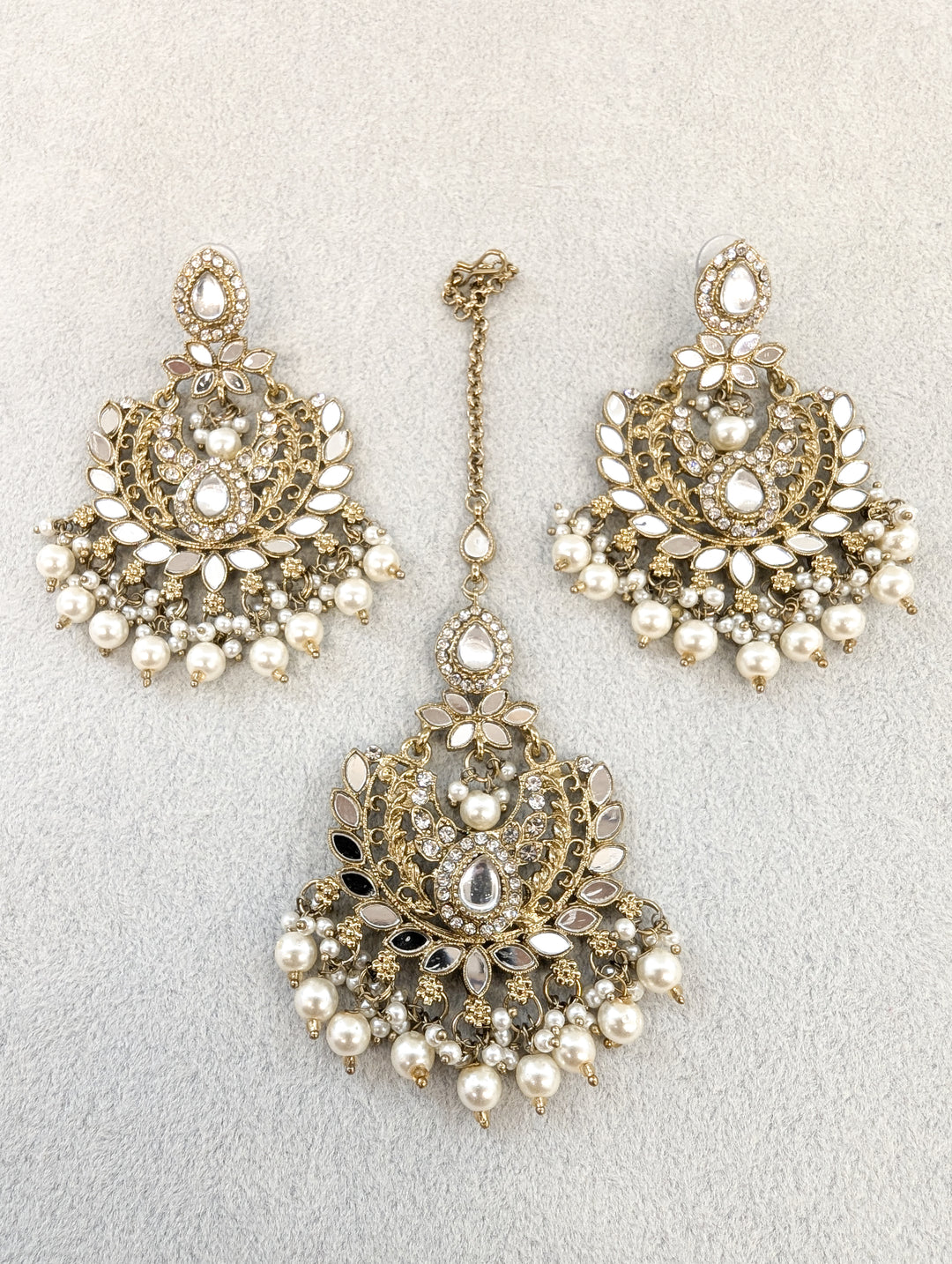 Sunaina Mirror Earrings and Tikka