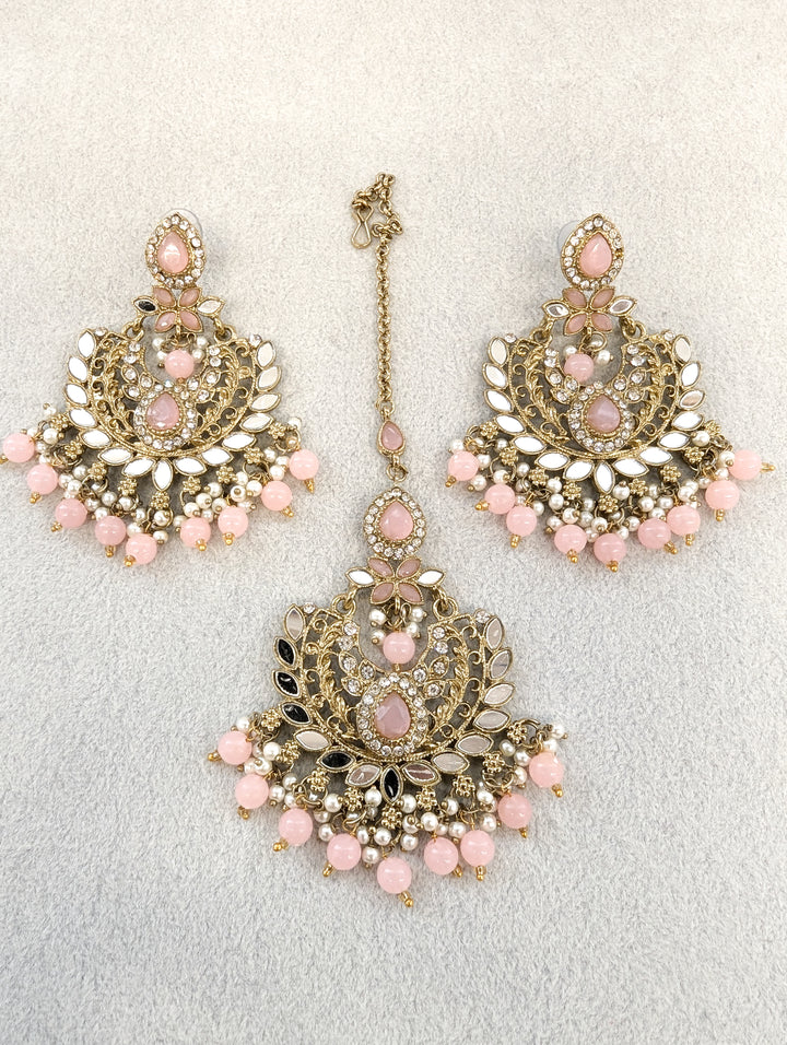 Sunaina Mirror Earrings and Tikka