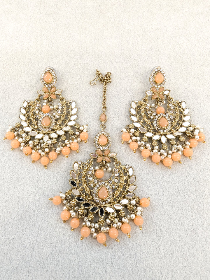 Sunaina Mirror Earrings and Tikka