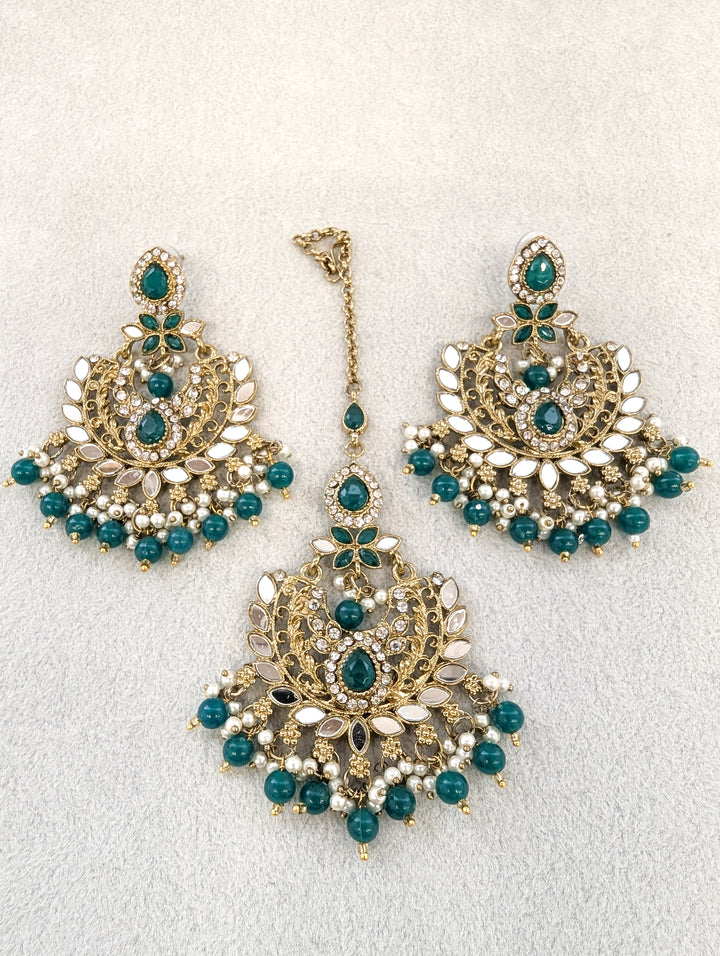 Sunaina Mirror Earrings and Tikka