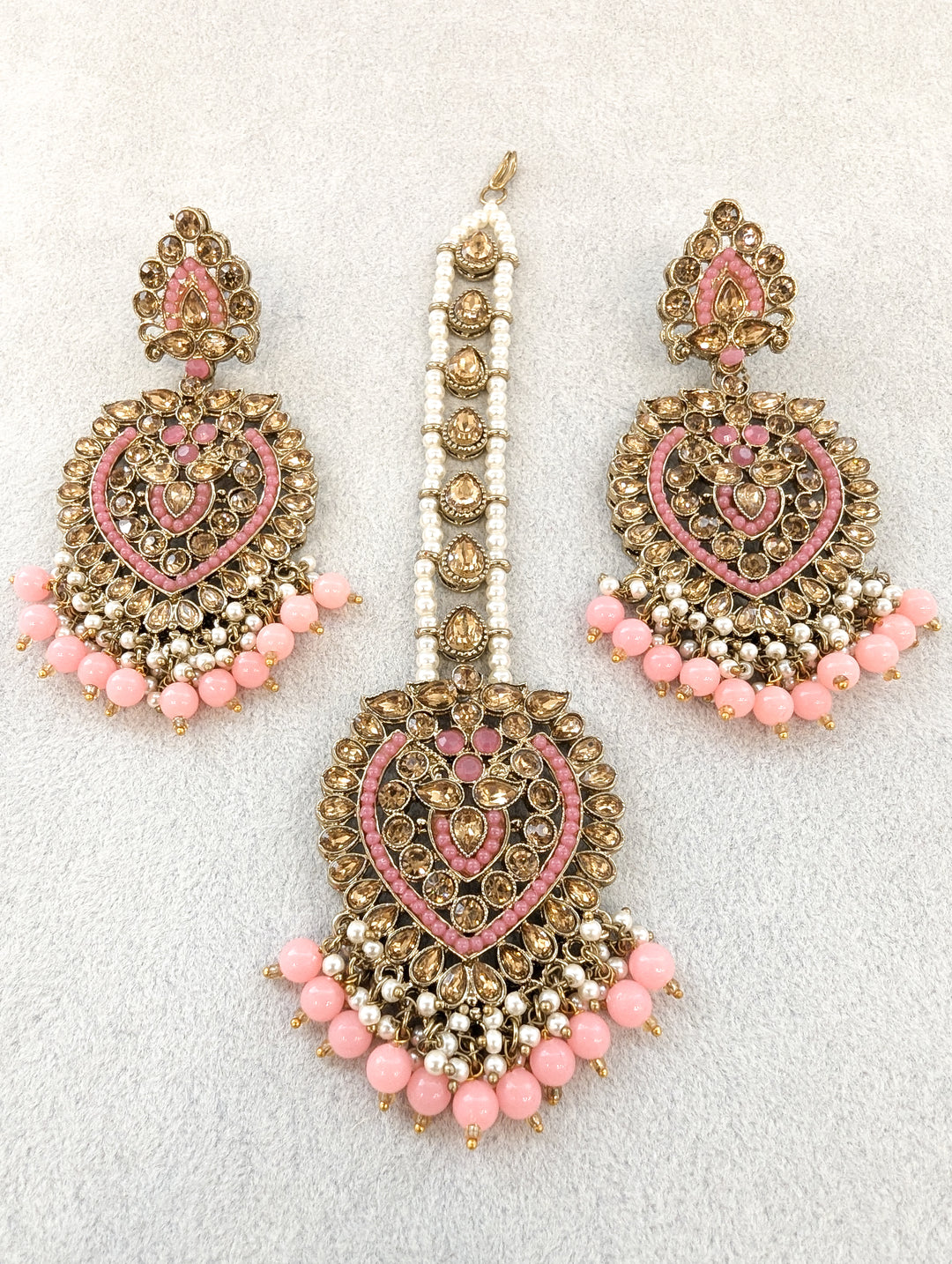 Varsha Stone Earrings and Tikka