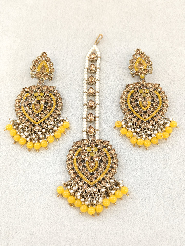 Varsha Stone Earrings and Tikka