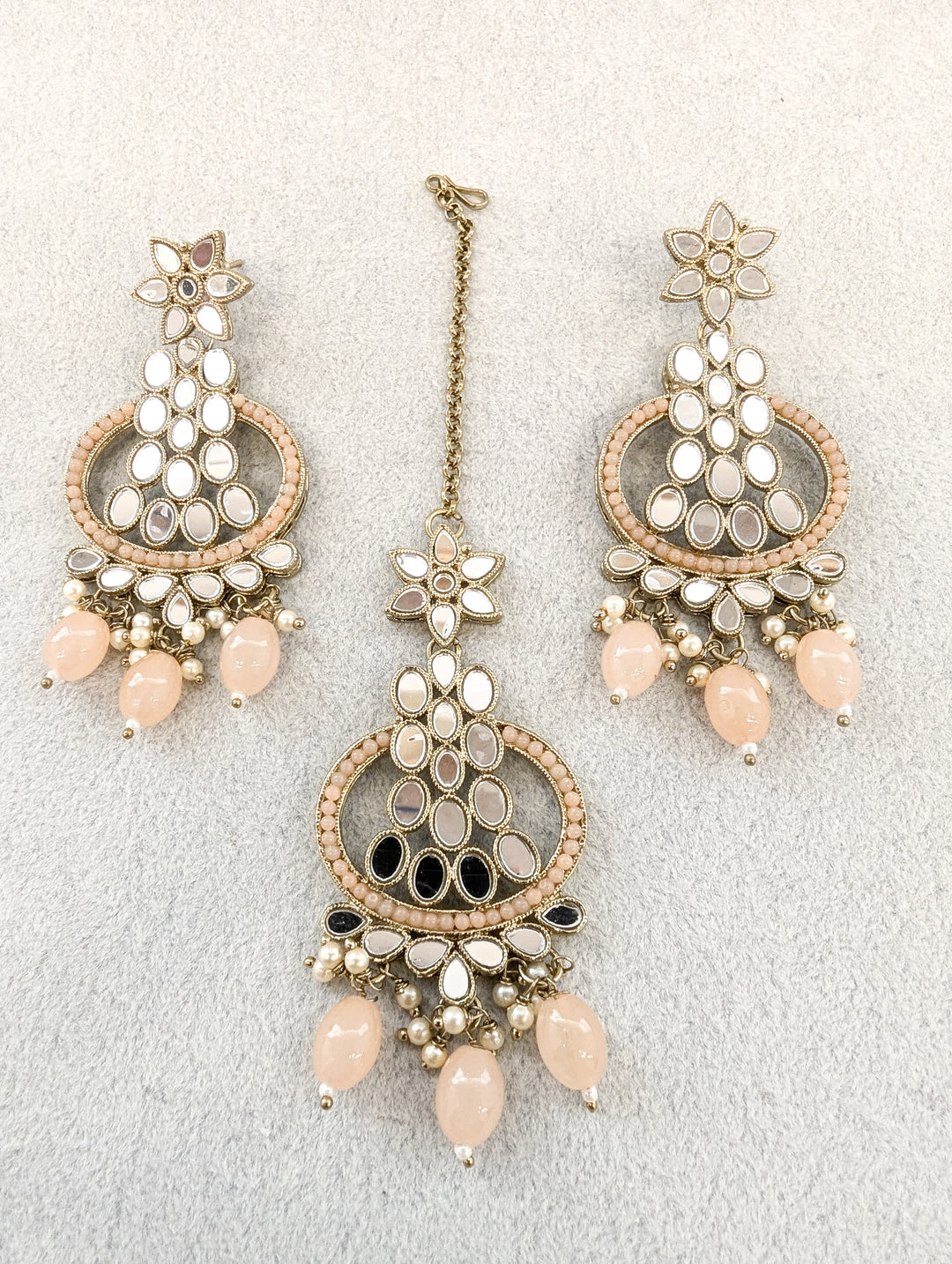 Shweta Mirror Earrings and Tikka