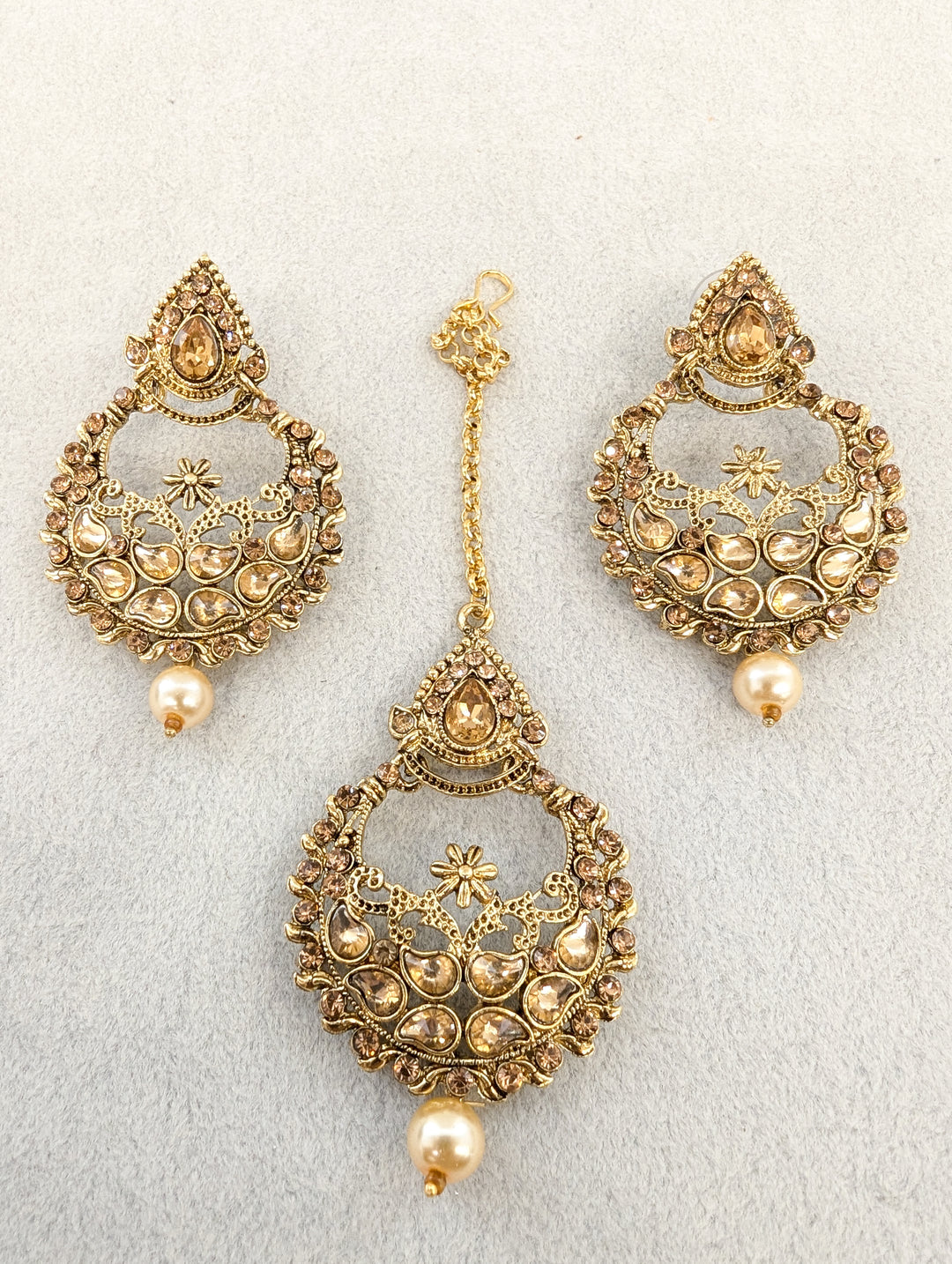 Aditi Stone Earrings and Tikka