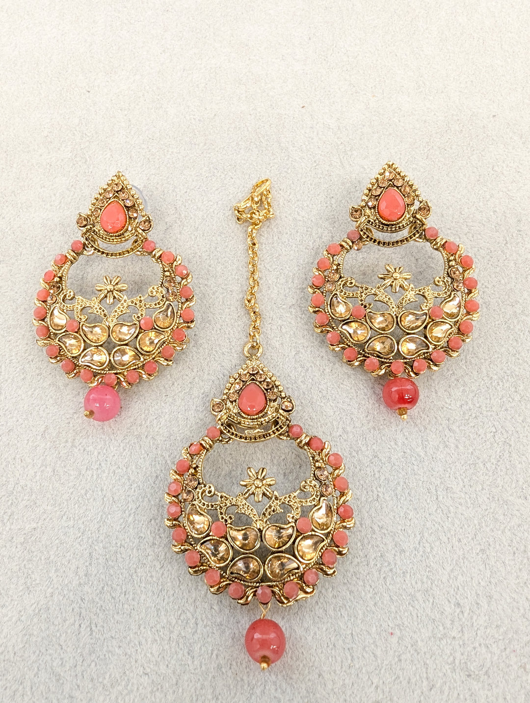 Aditi Stone Earrings and Tikka