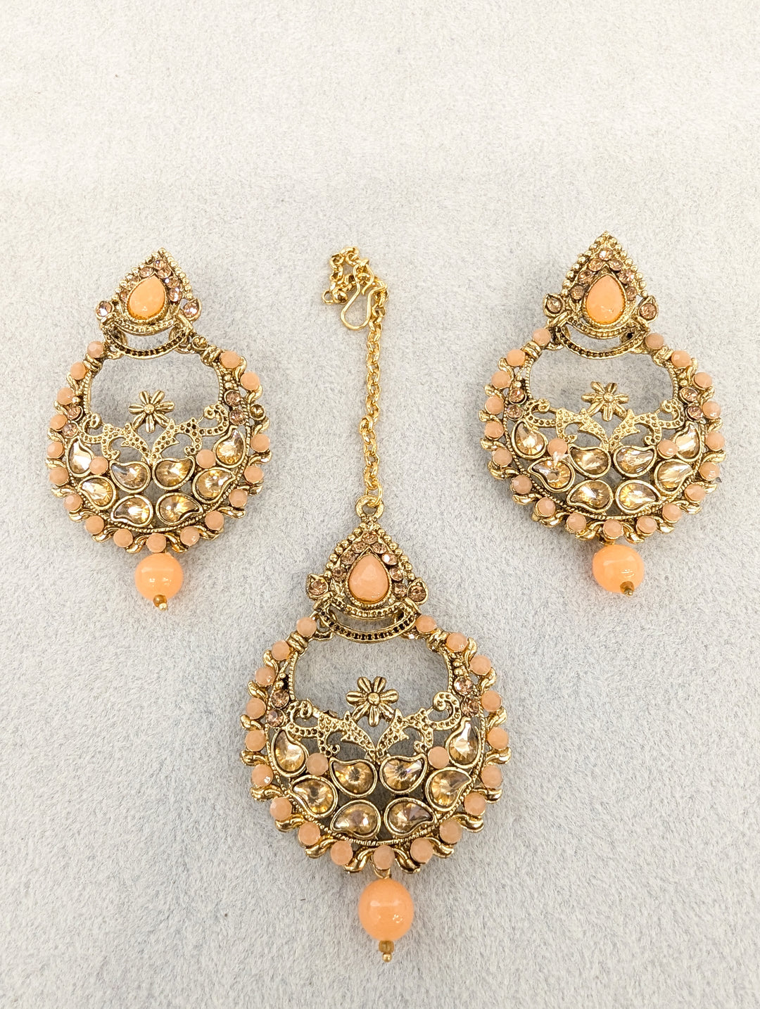 Aditi Stone Earrings and Tikka