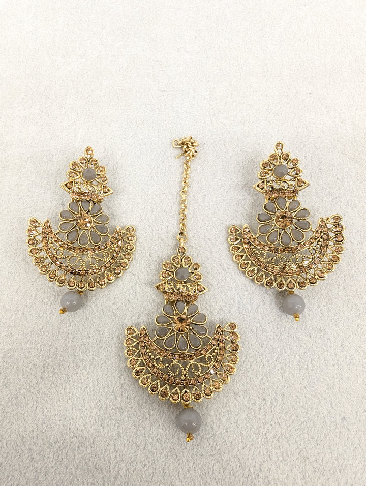 Anisha Stone Earrings and Tikka