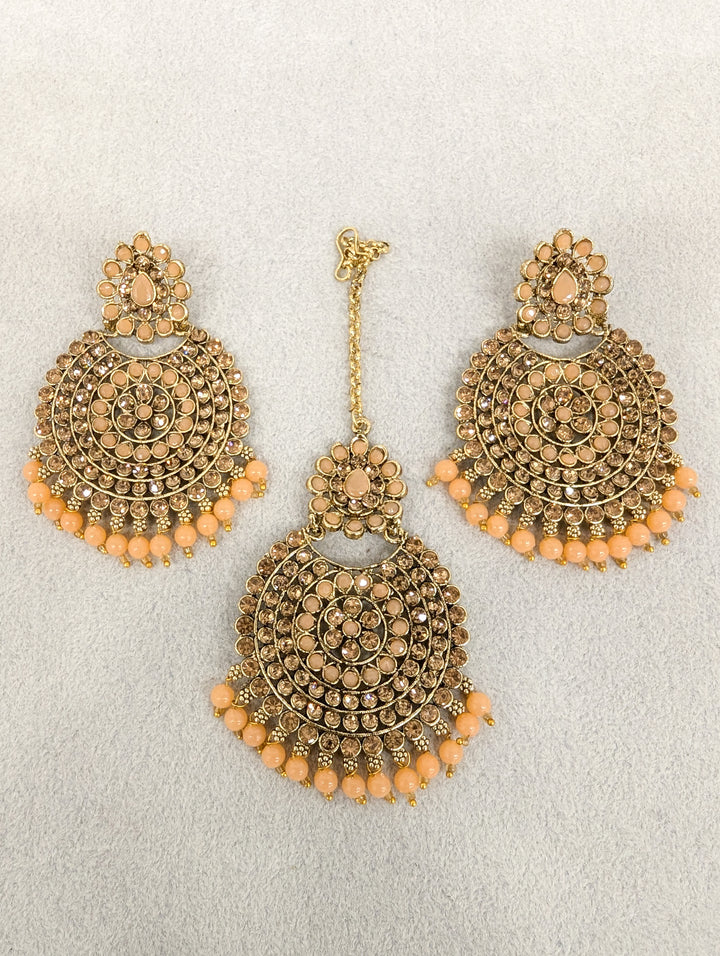 Shweta Stone Earrings and Tikka