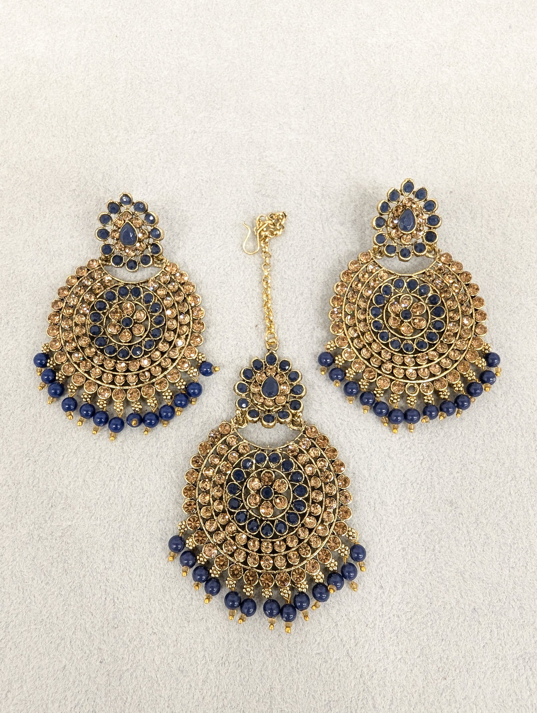 Shweta Stone Earrings and Tikka