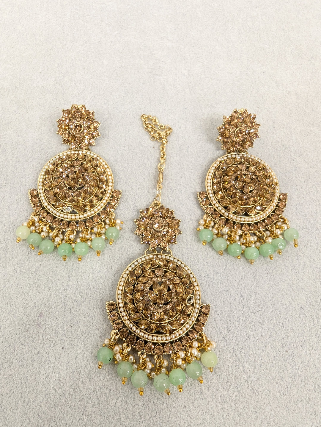 Sanjana Stone Earrings and Tikka