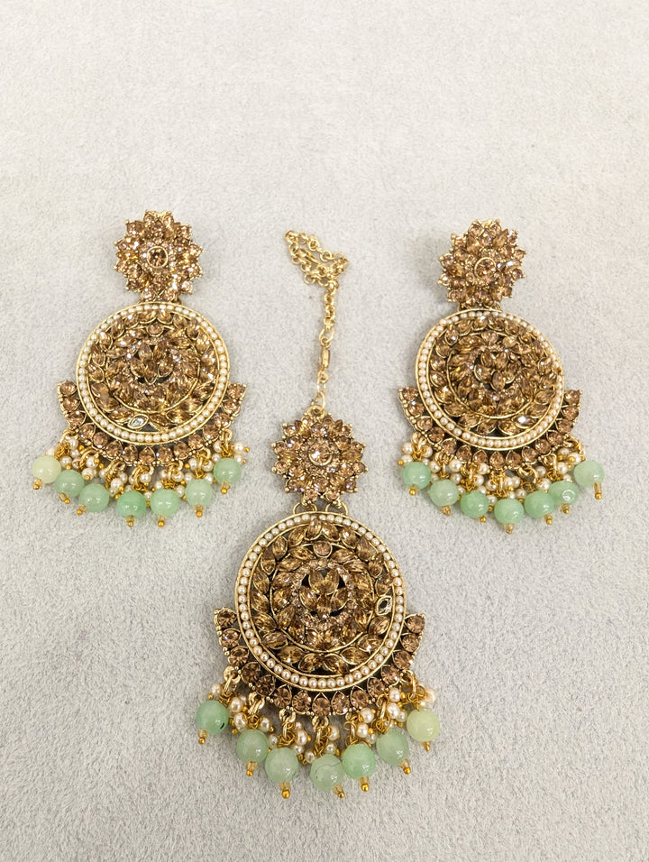 Sanjana Stone Earrings and Tikka