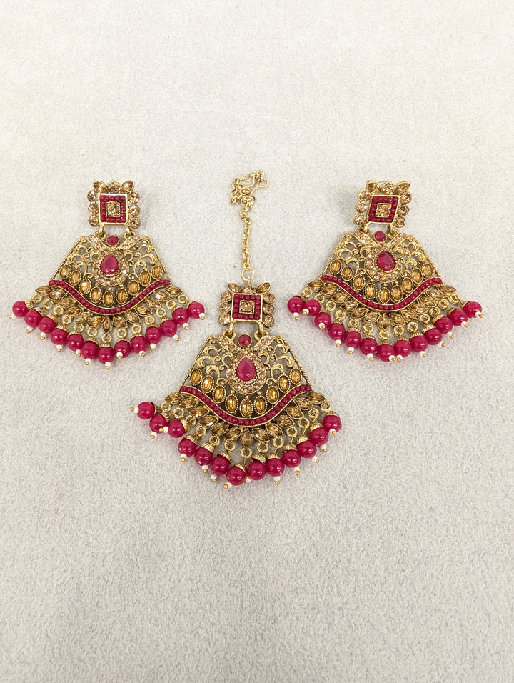 Vidya Stone Earrings and Tikka