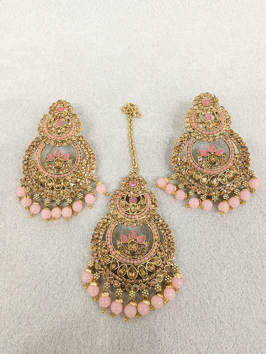 Priya Stone Earrings and Tikka