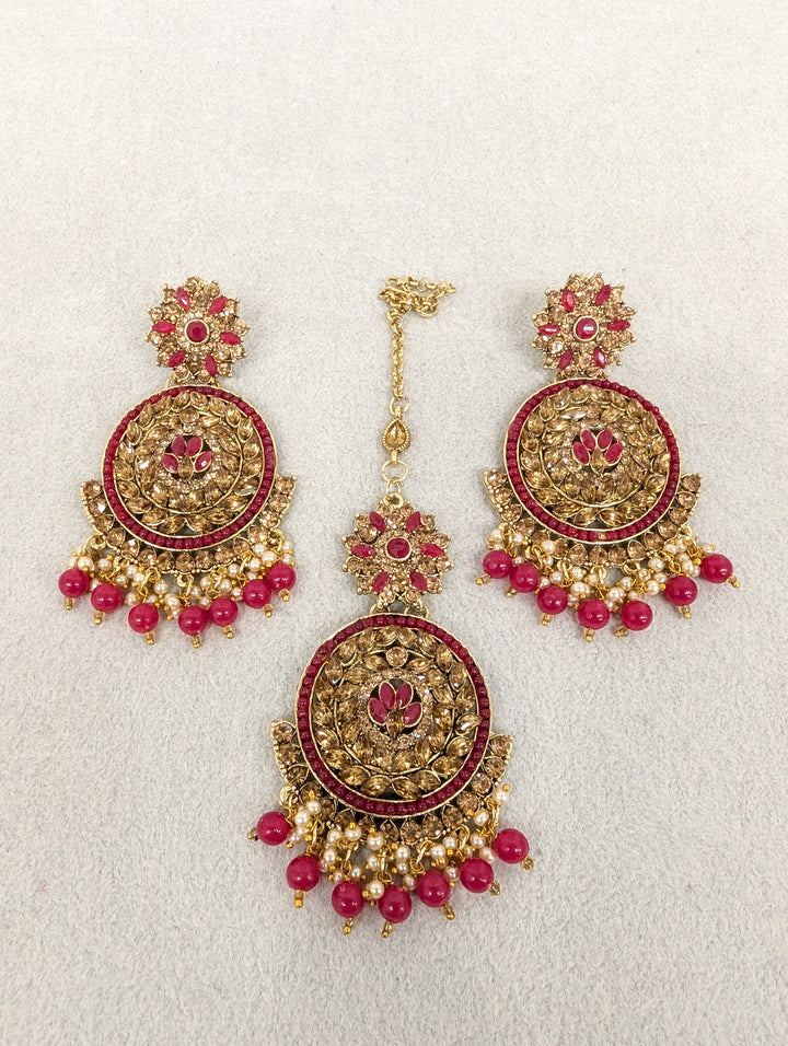 Sanjana Stone Earrings and Tikka