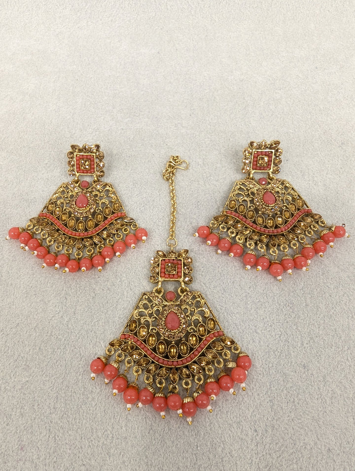 Vidya Stone Earrings and Tikka