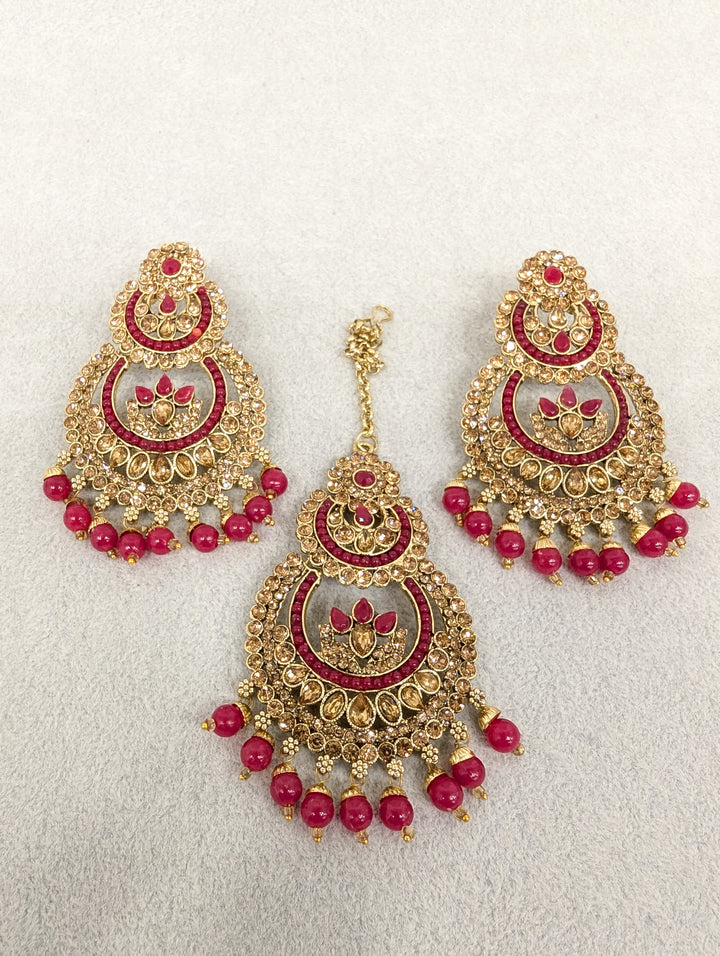 Priya Stone Earrings and Tikka