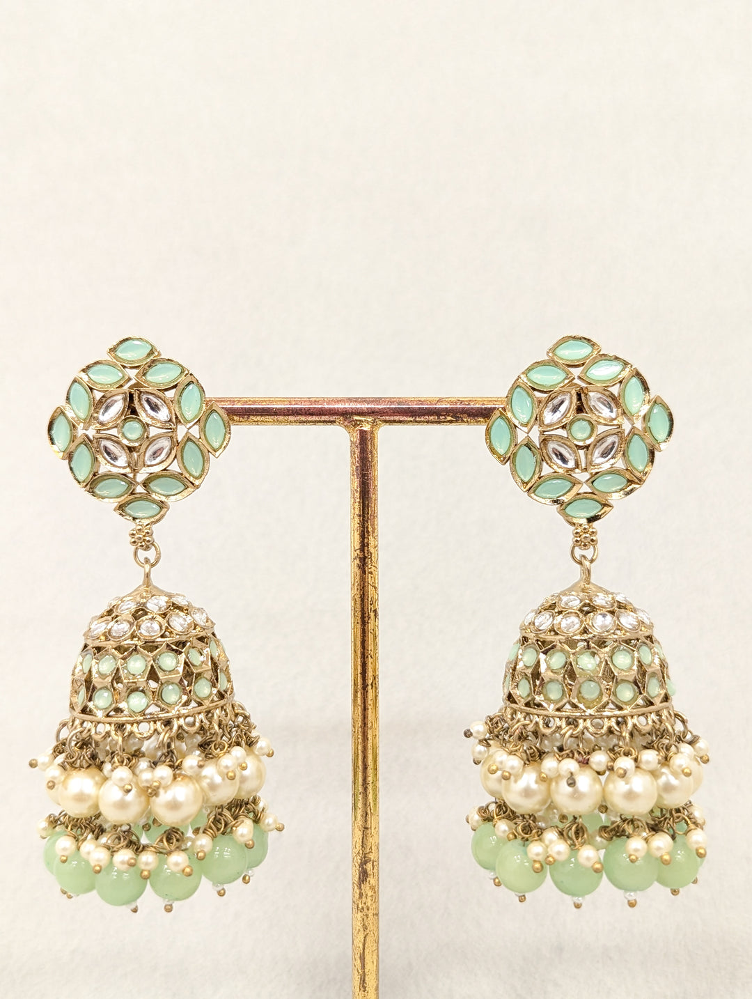 DIYA STONE JUMKA EARRINGS