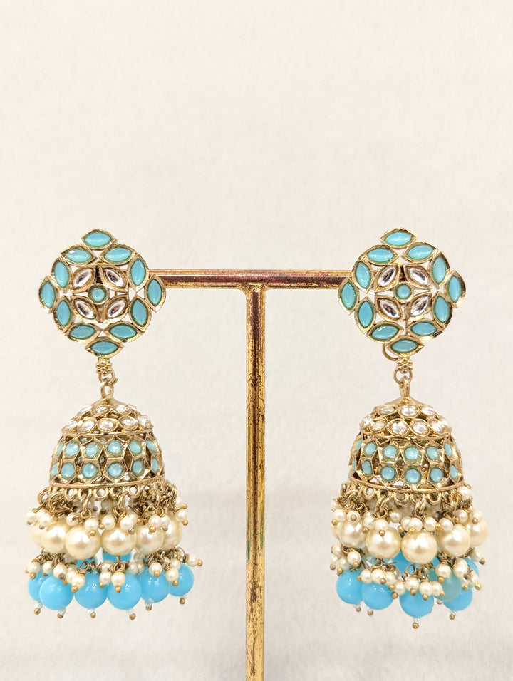 DIYA STONE JUMKA EARRINGS