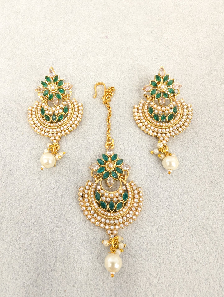 URMI POLKI EARRINGS WITH TIKKA