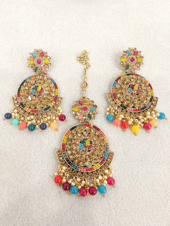 SANA STONE EARRINGS WITH TIKKA