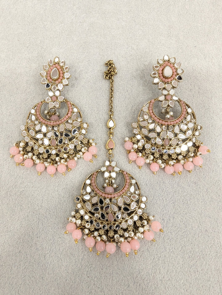 Kavya Mirror Earrings and Tikka