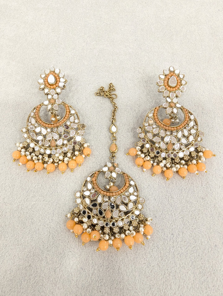 Kavya Mirror Earrings and Tikka