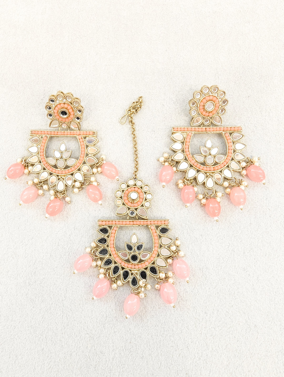 PAYAL MIRROR EARRINGS AND TIKKA