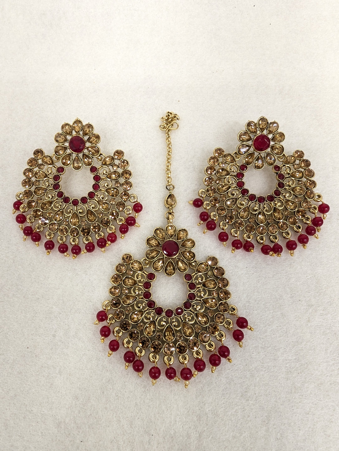 Prerna Stone Earring With Tikka