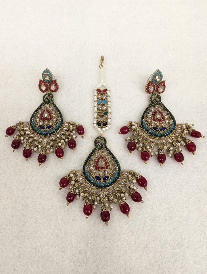 Rakhi Polki Earing With Tikka