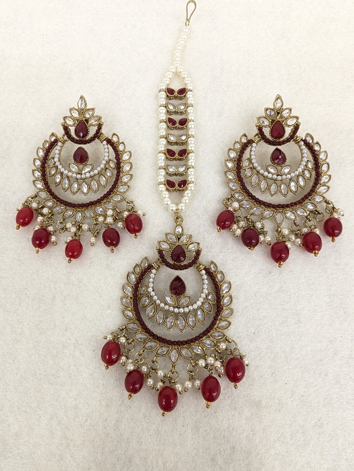 Kiran Polki Earing With Tikka