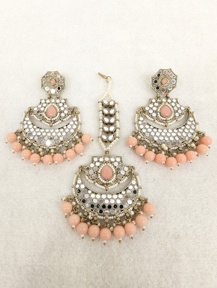 Manpreet Mirror Earring With Tikka