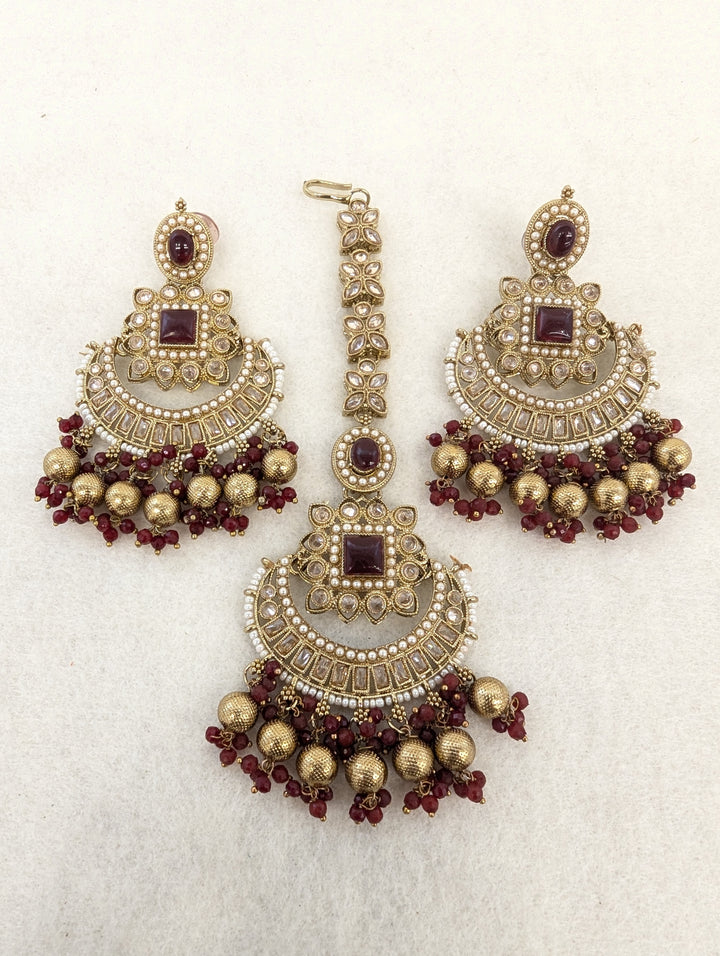 Guneet Polki Earring With Tikka