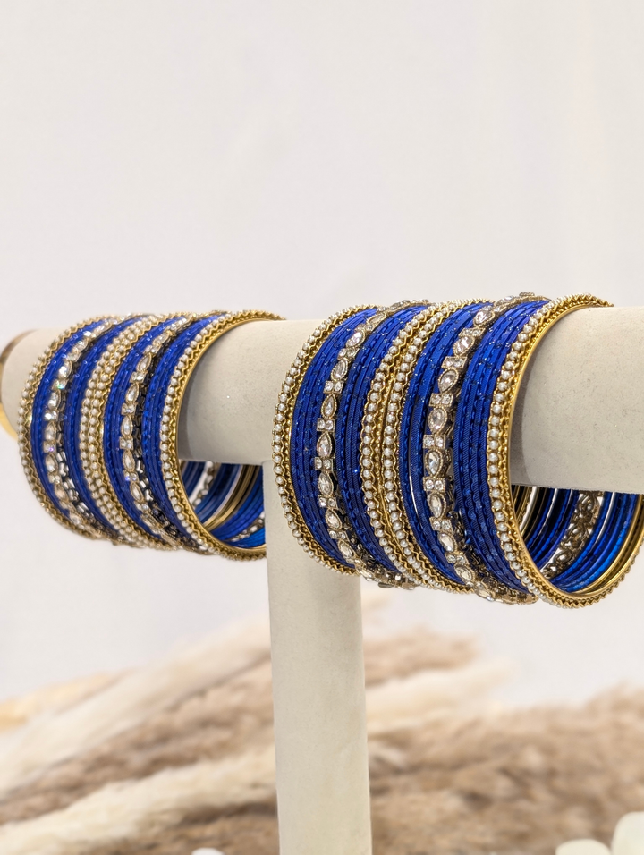 Royal Blue Polki Bangle